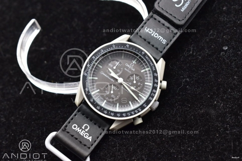 on Swatch Moon Strap Nylon Bioceramic to Mission The Quartz Omega x Moonwatch 1223
